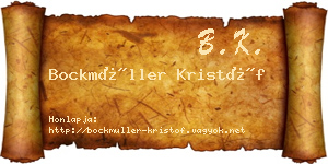 Bockmüller Kristóf névjegykártya